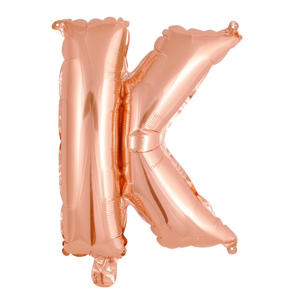 Rose Gold "K" Alphabet Foil Balloon 35cm (14")