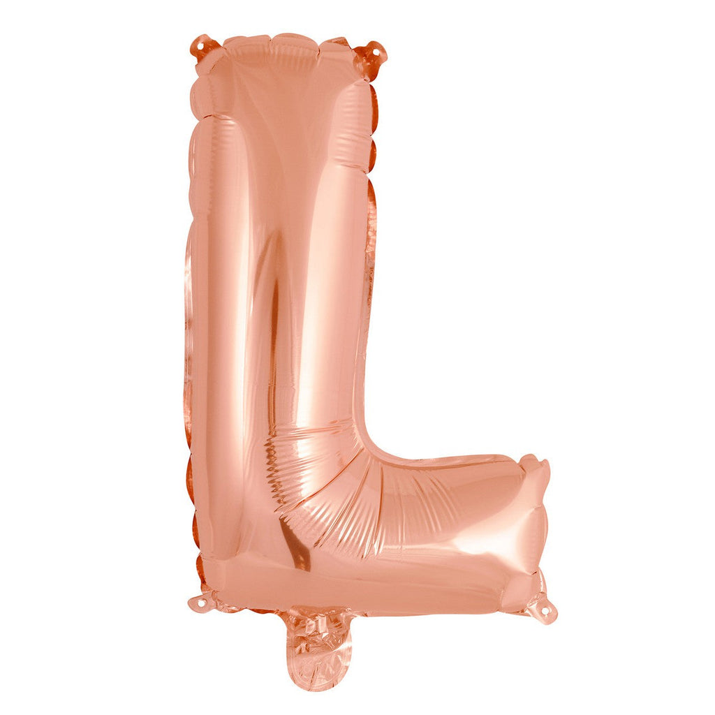 Rose Gold "L" Alphabet Foil Balloon 35cm (14")