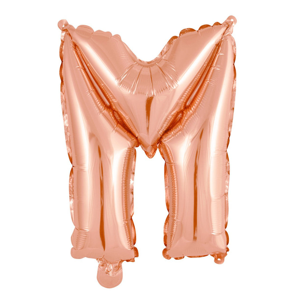 Rose Gold "M" Alphabet Foil Balloon 35cm (14")