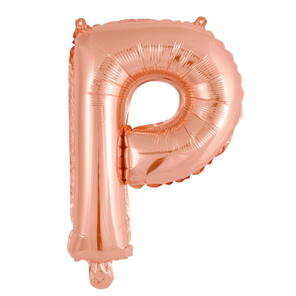 Rose Gold "P" Alphabet Foil Balloon 35cm (14")