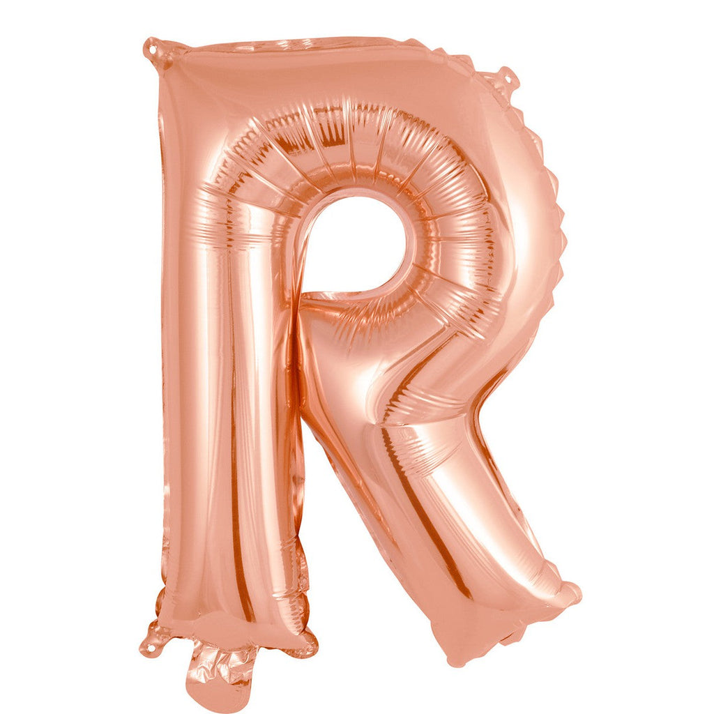 Rose Gold "R" Alphabet Foil Balloon 35cm (14")