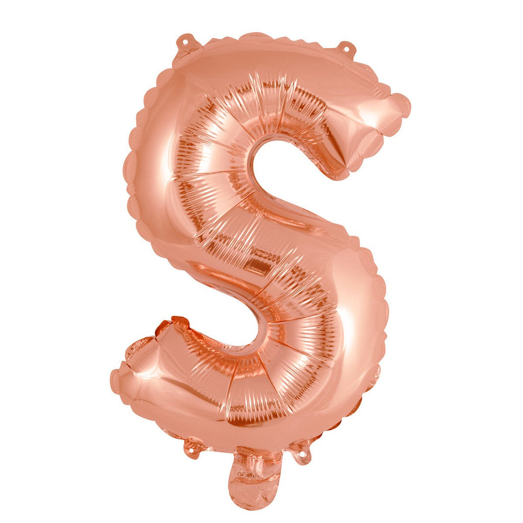 Rose Gold "S" Alphabet Foil Balloon 35cm (14")