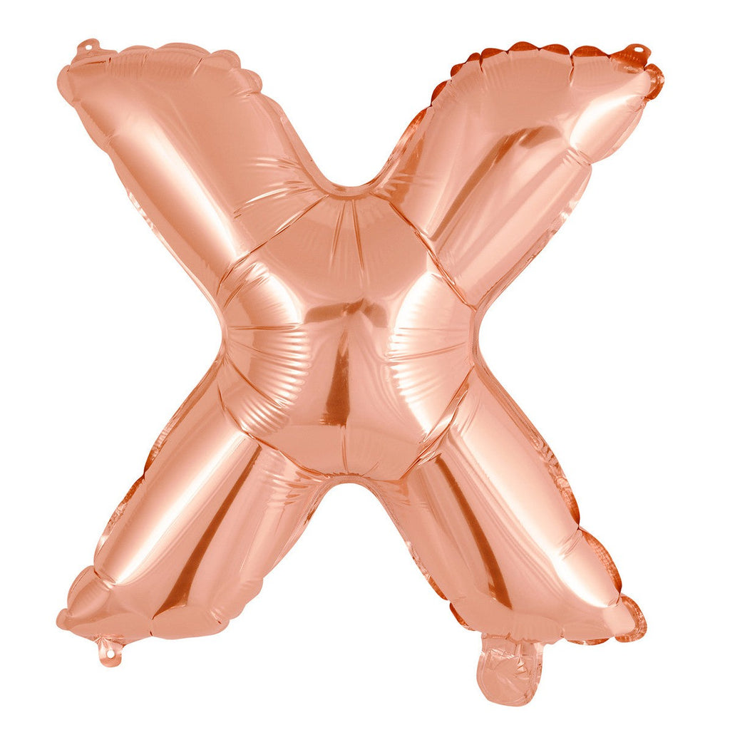 Rose Gold "X" Alphabet Foil Balloon 35cm (14")