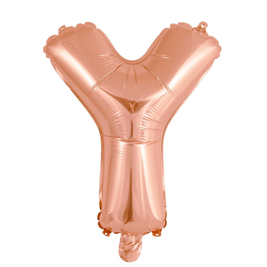 Rose Gold "Y" Alphabet Foil Balloon 35cm (14")