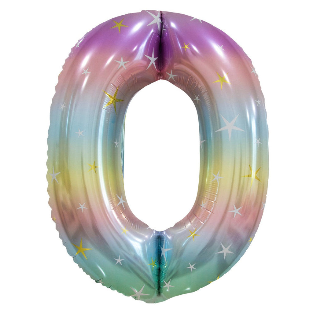 Pastel Rainbow Foil 0 Balloon