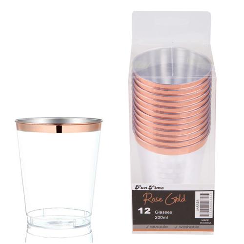 Rose Gold Glasses 200ml 12pk