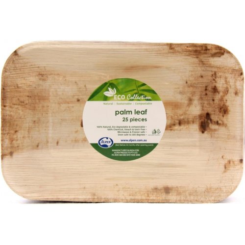 Palm Leaf Rectangle Plate 9x6.5inch 230x155mm PK25