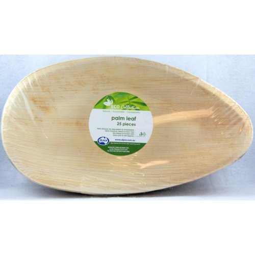 PALMLEAF OVAL PLATE 12"PK25x4