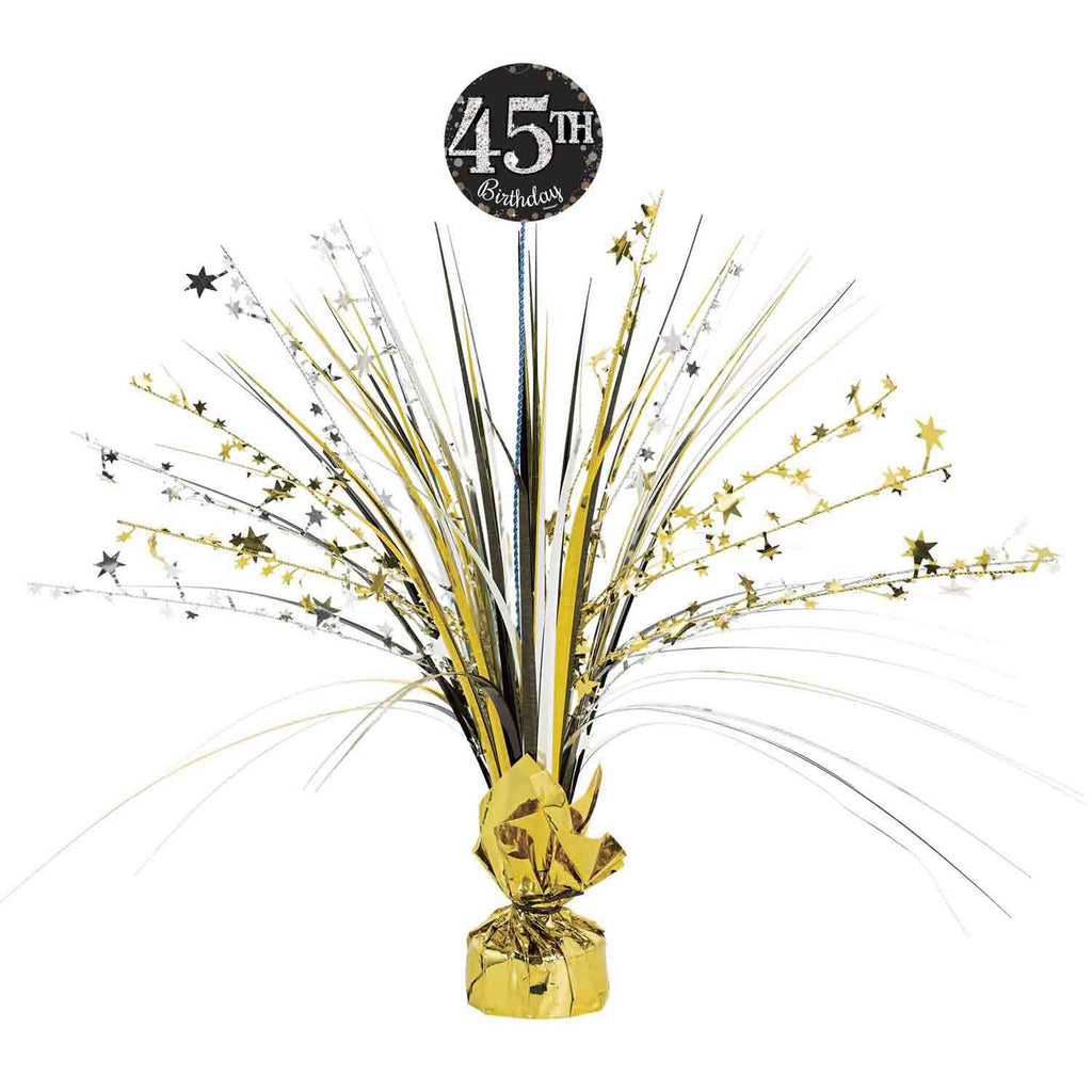 Sparkling Celeb Add any Age HB Center Piece Black and Gold