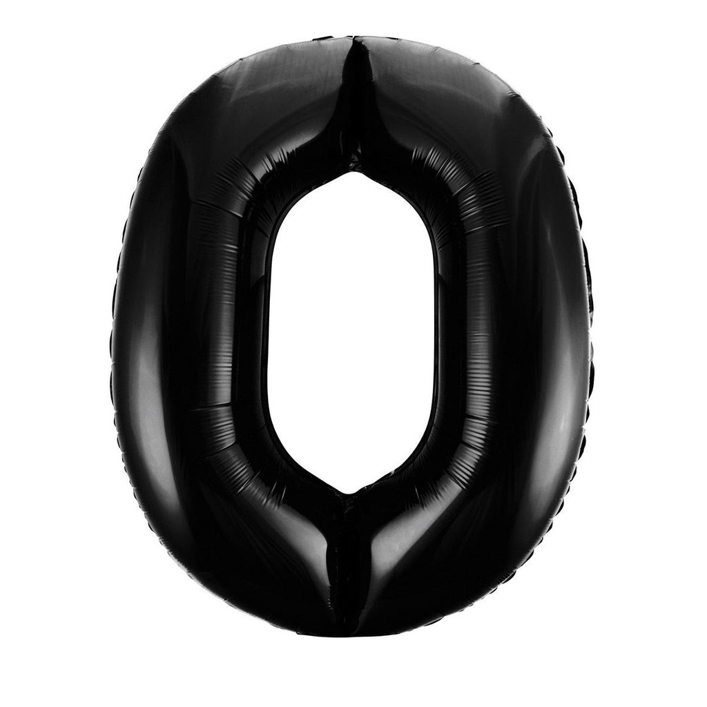 Black "0" Numeral Foil Balloons 86cm