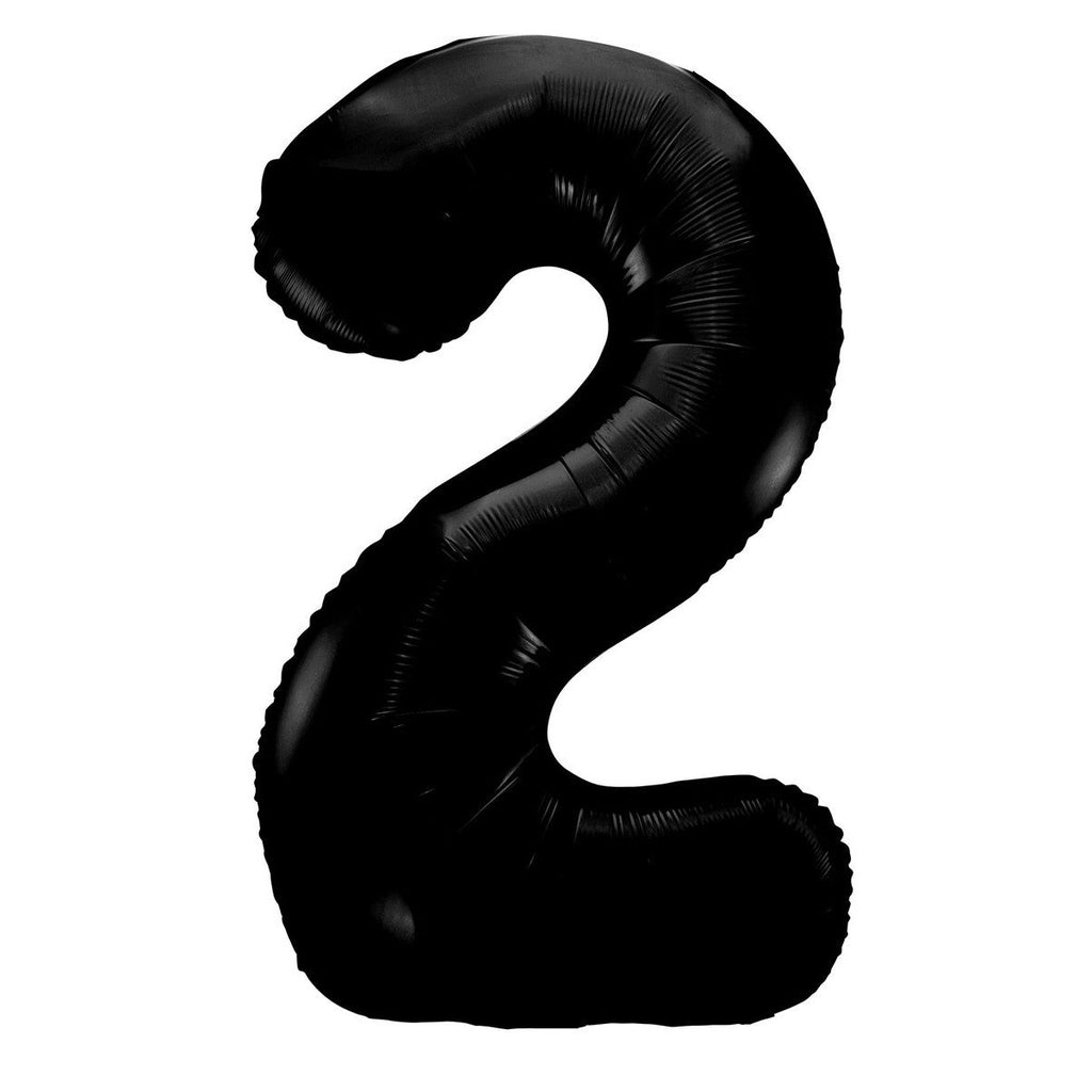 Black "2" Numeral Foil Balloons 86cm