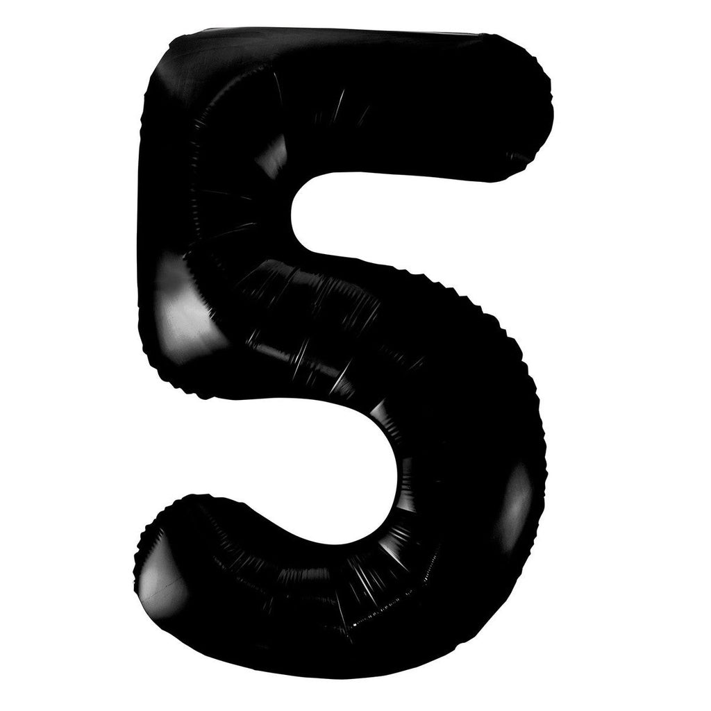 Black "5" Numeral Foil Balloons 86cm