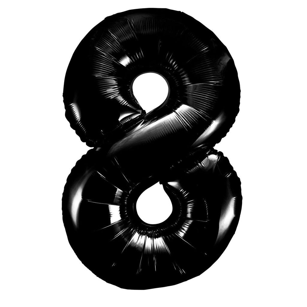 Black "8" Numeral Foil Balloons 86cm