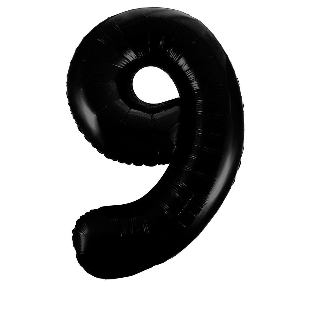 Black "9" Numeral Foil Balloons 86cm