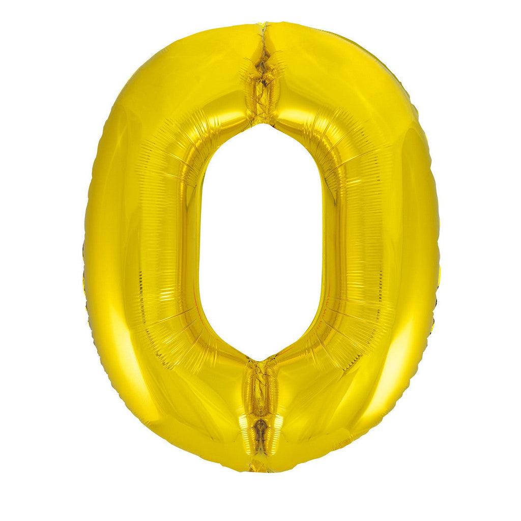 Gold "0" Numeral Foil Balloons 86cm