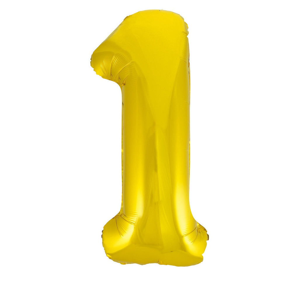 Gold "1" Numeral Foil Balloons 86cm