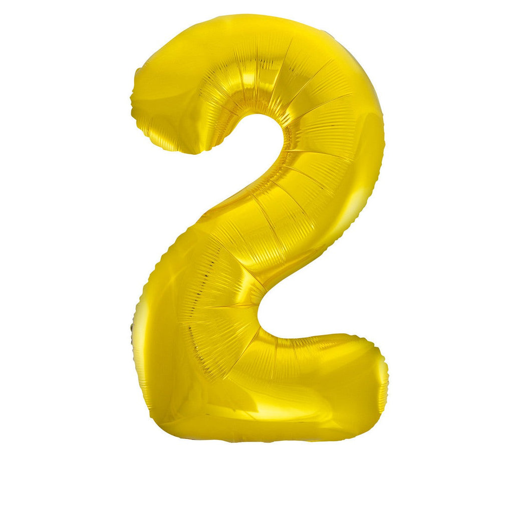 Gold "2" Numeral Foil Balloons 86cm