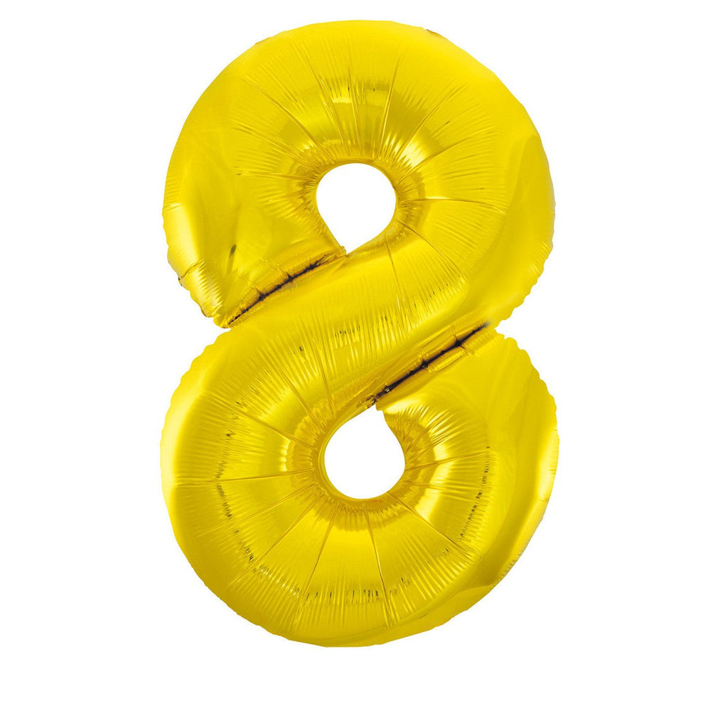 Gold "8" Numeral Foil Balloons 86cm