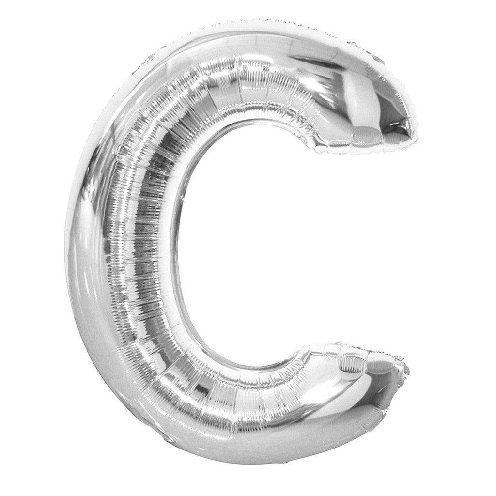 Silver "C" Alphabet Foil Balloons 86cm