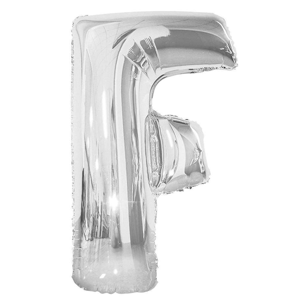 Silver "F" Alphabet Foil Balloons 86cm