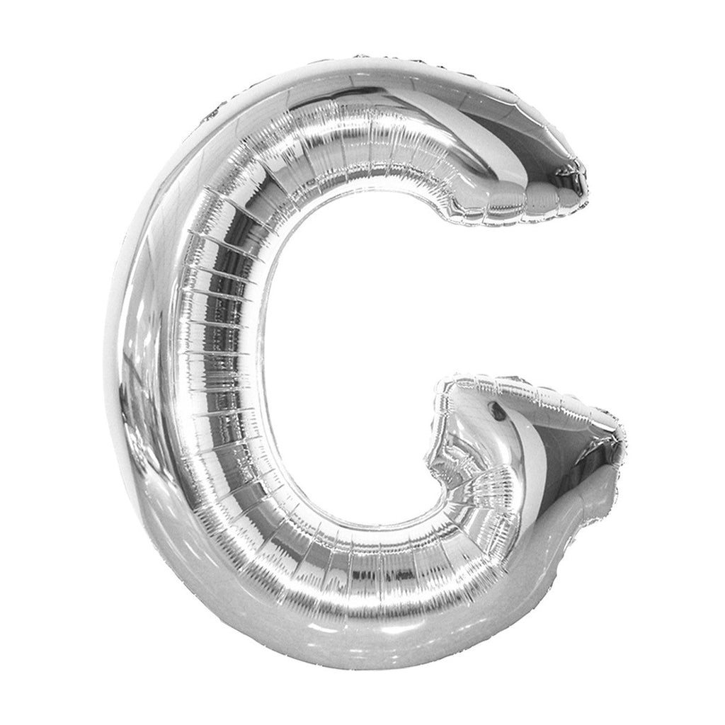 Silver "G" Alphabet Foil Balloons 86cm