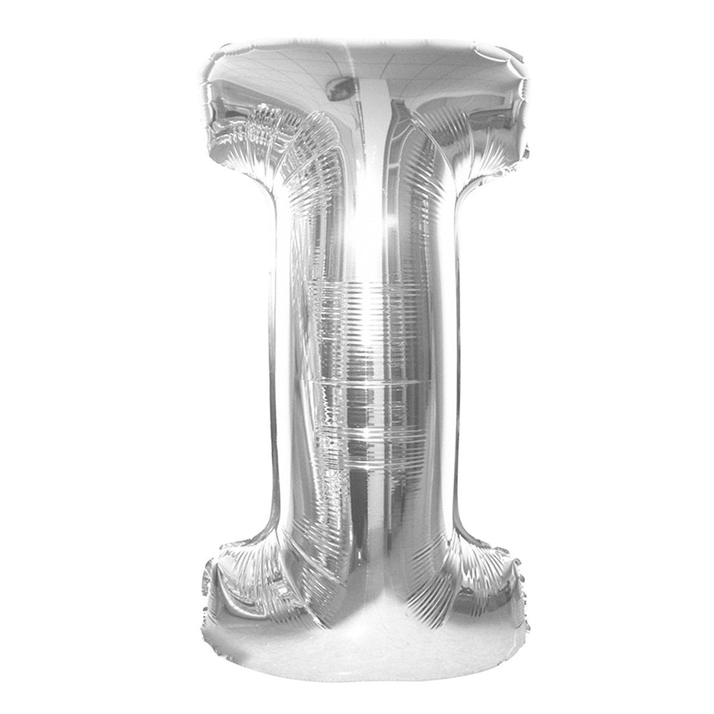 Silver "I" Alphabet Foil Balloons 86cm