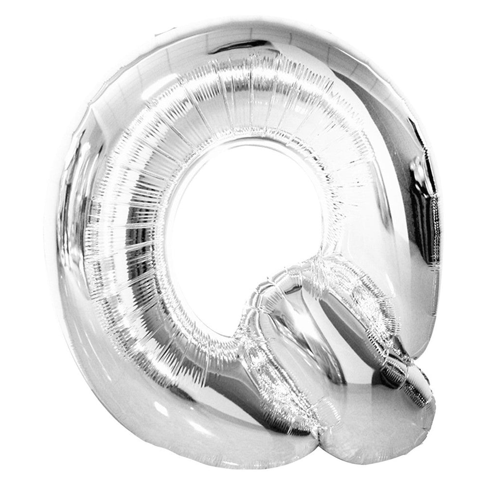 Silver "Q" Alphabet Foil Balloons 86cm