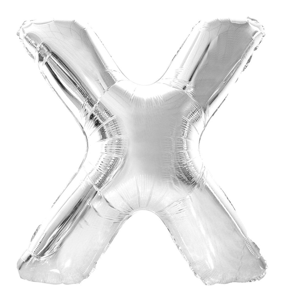 Silver "X " Alphabet Foil Balloons 86cm