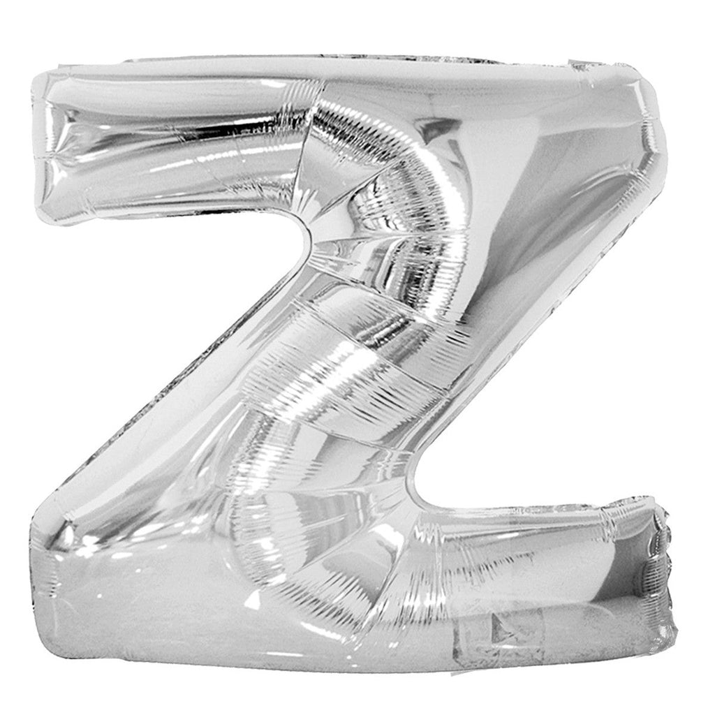 Silver "Z" Alphabet Foil Balloons 86cm