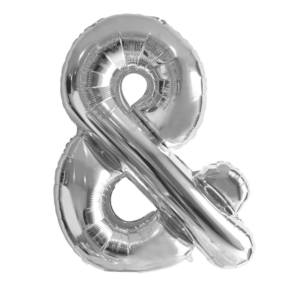 Silver "&amp;" Alphabet Foil Balloons 86cm