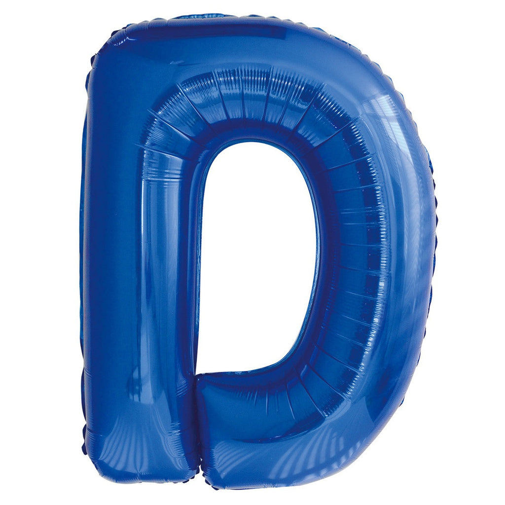 Royal Blue "D" Alphabet Foil Balloons 86cm