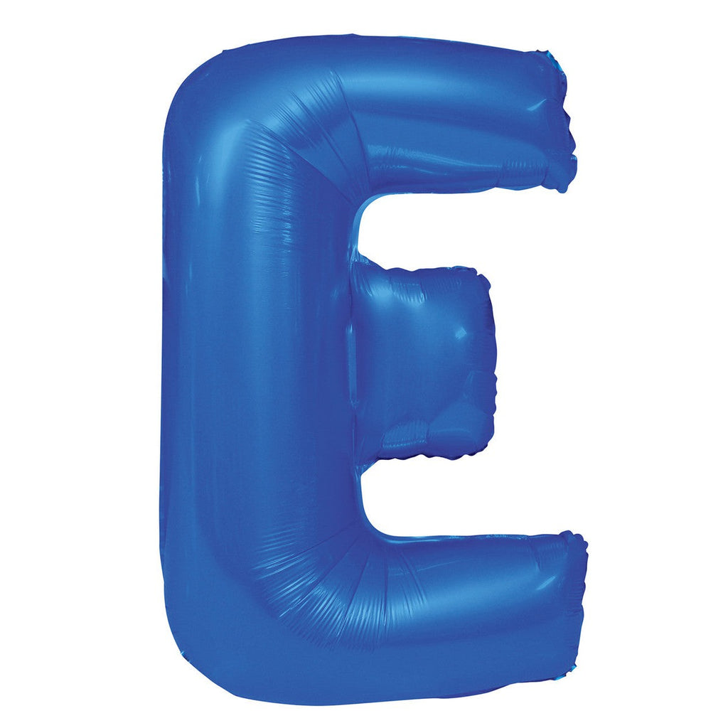 Royal Blue "E" Alphabet Foil Balloons 86cm