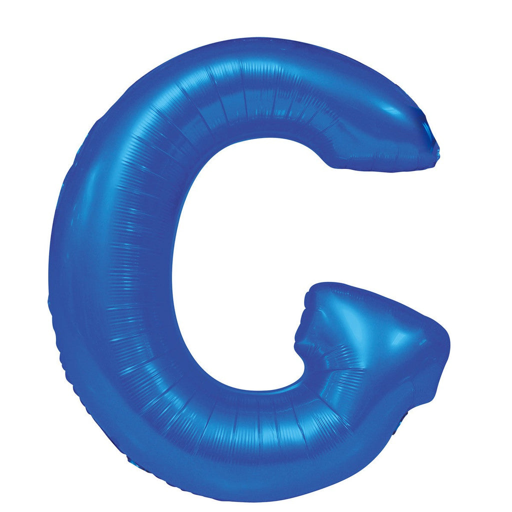 Royal Blue "G" Alphabet Foil Balloons 86cm