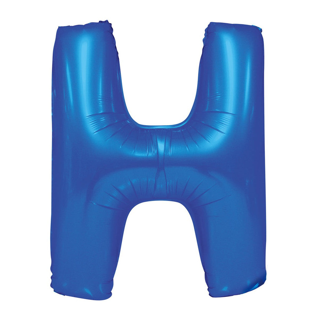 Royal Blue "H" Alphabet Foil Balloons 86cm