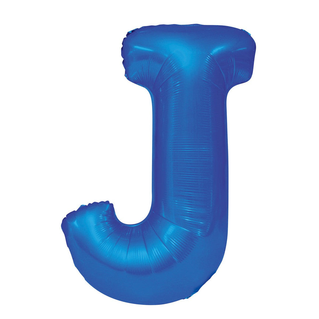 Royal Blue "J" Alphabet Foil Balloons 86cm