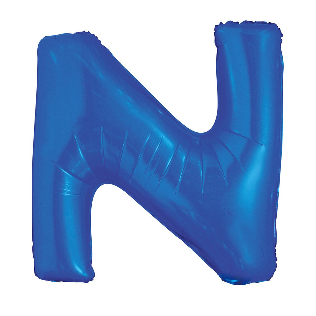 Royal Blue "N" Alphabet Foil Balloons 86cm