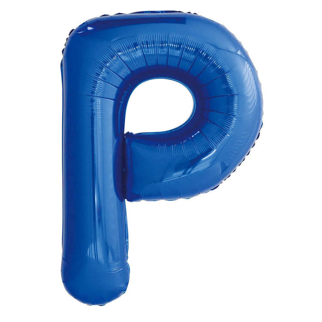 Royal Blue "P" Alphabet Foil Balloons 86cm