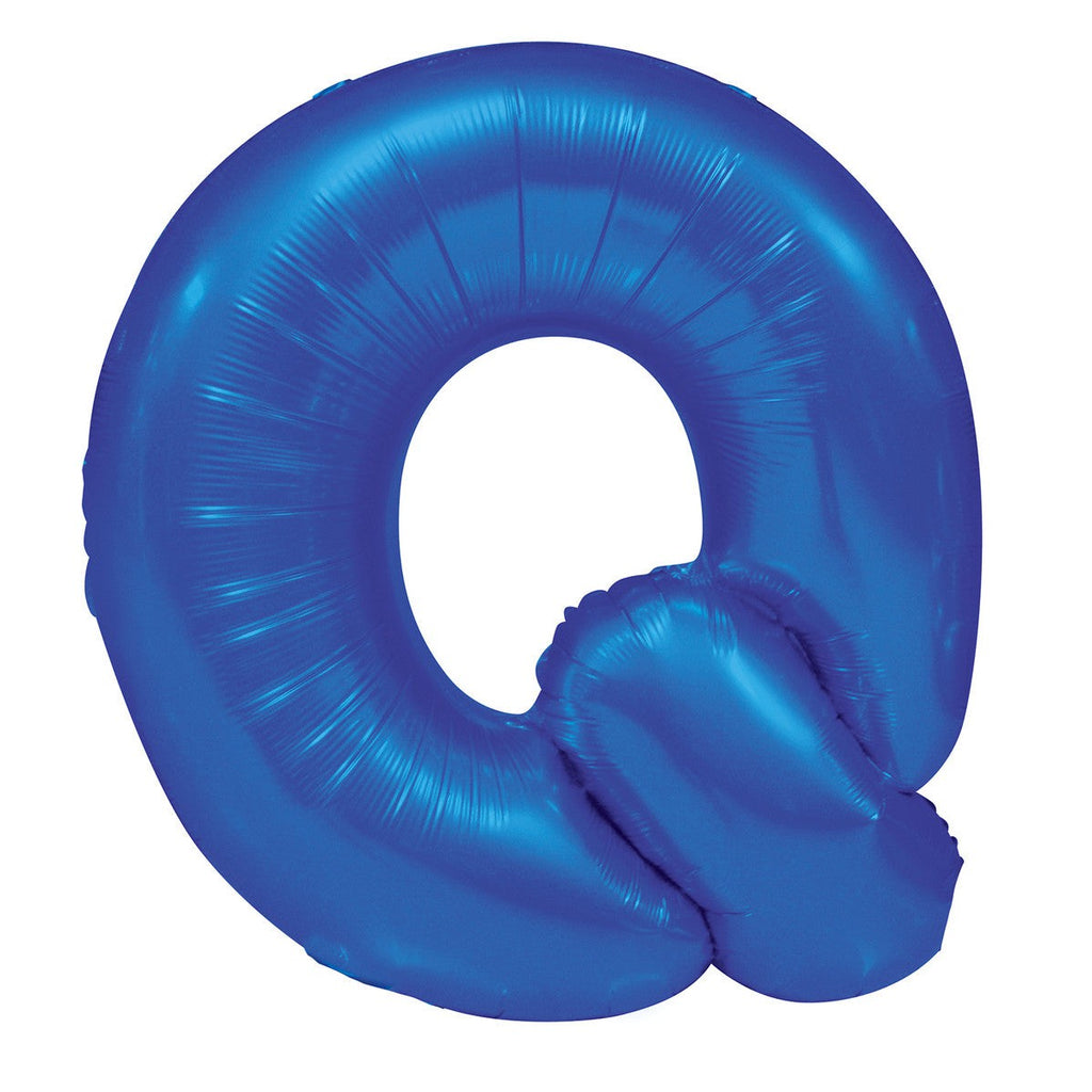 Royal Blue "Q" Alphabet Foil Balloons 86cm