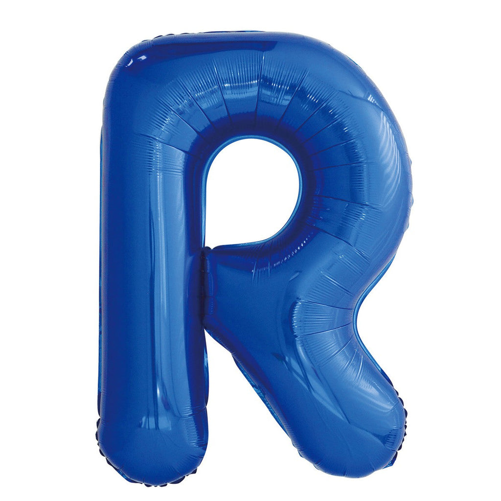 Royal Blue "R" Alphabet Foil Balloons 86cm