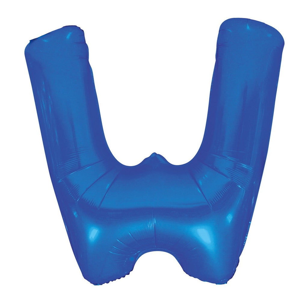 Royal Blue "W" Alphabet Foil Balloons 86cm