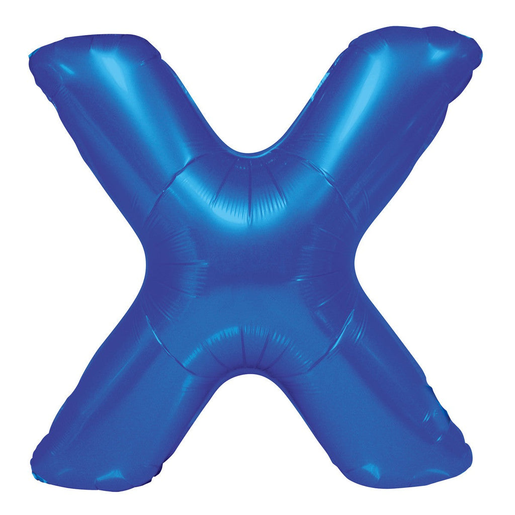 Royal Blue "X " Alphabet Foil Balloons 86cm