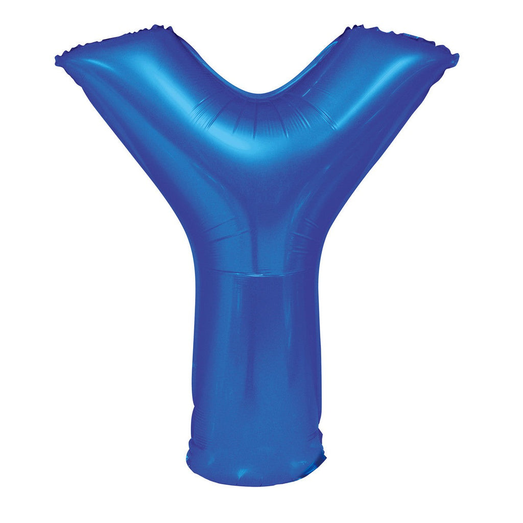 Royal Blue "Y" Alphabet Foil Balloons 86cm