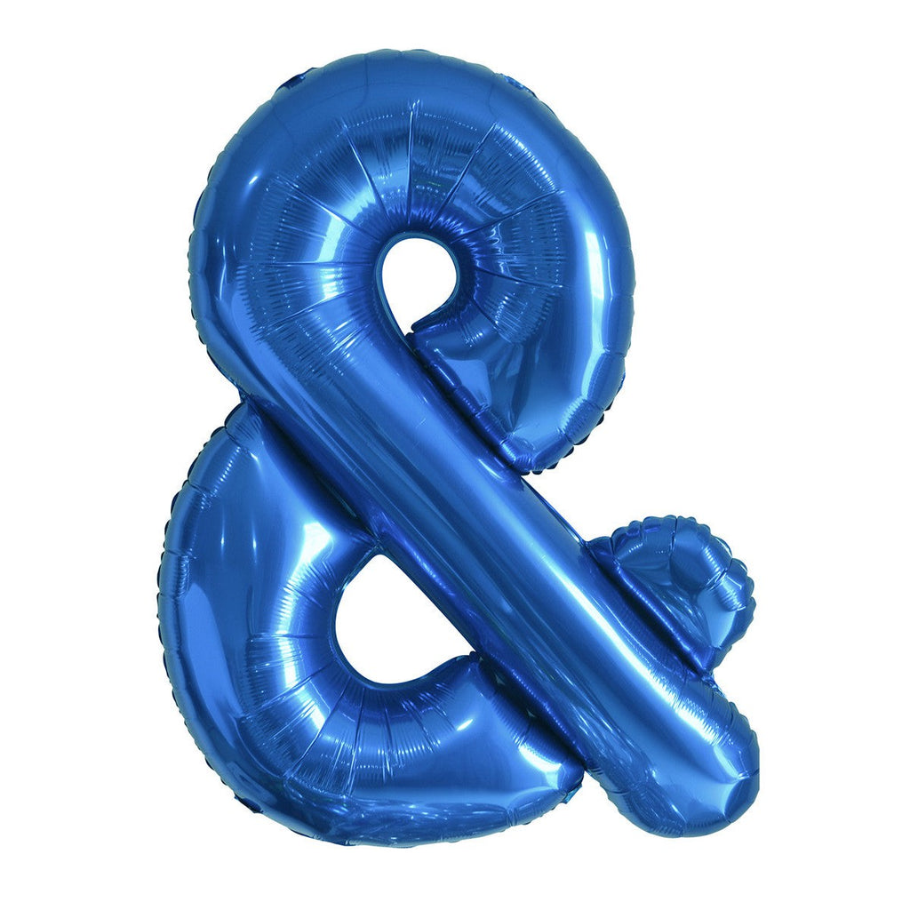 Royal Blue "&amp;" Alphabet Foil Balloons 86cm