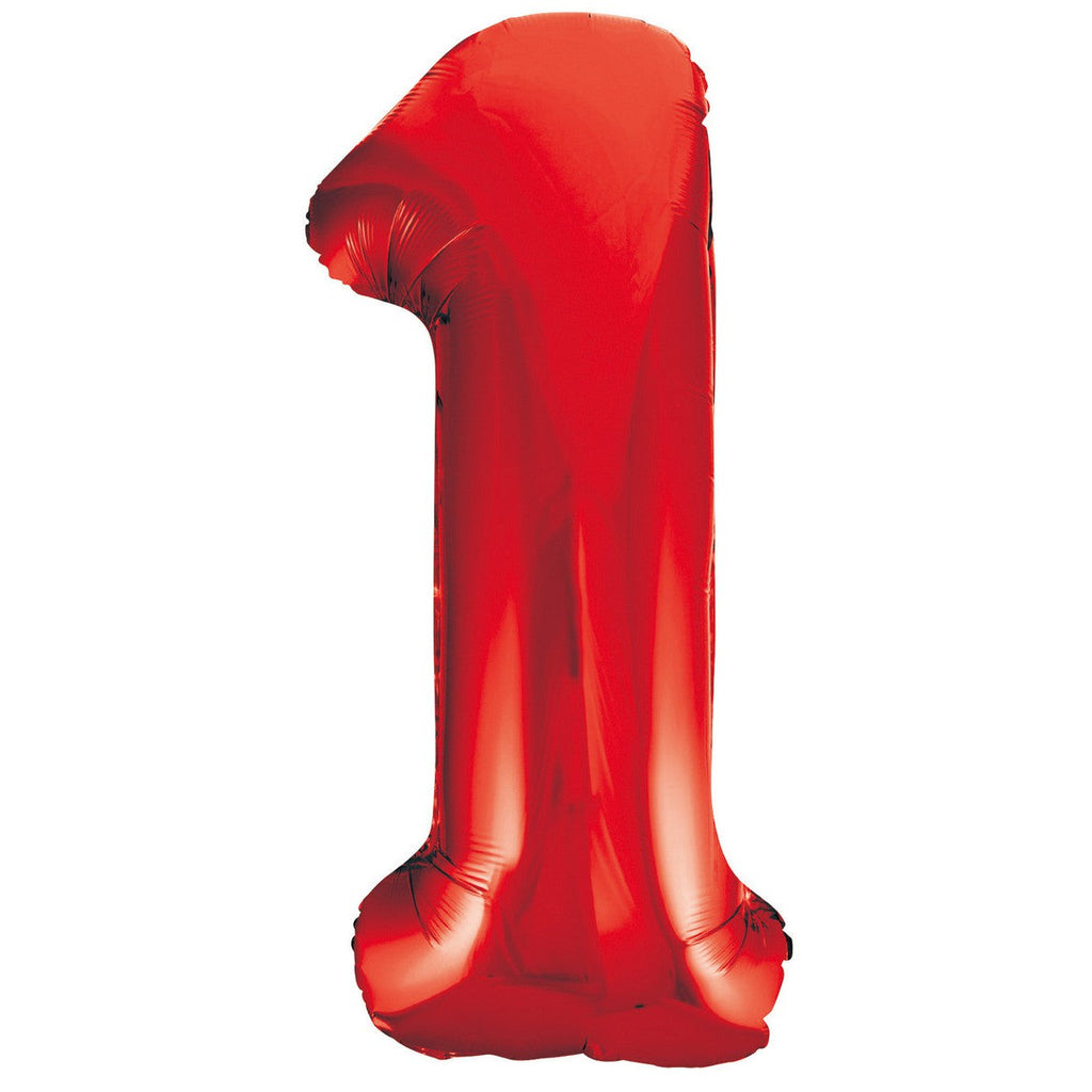 Red "1" Numeral Foil Balloons 86cm