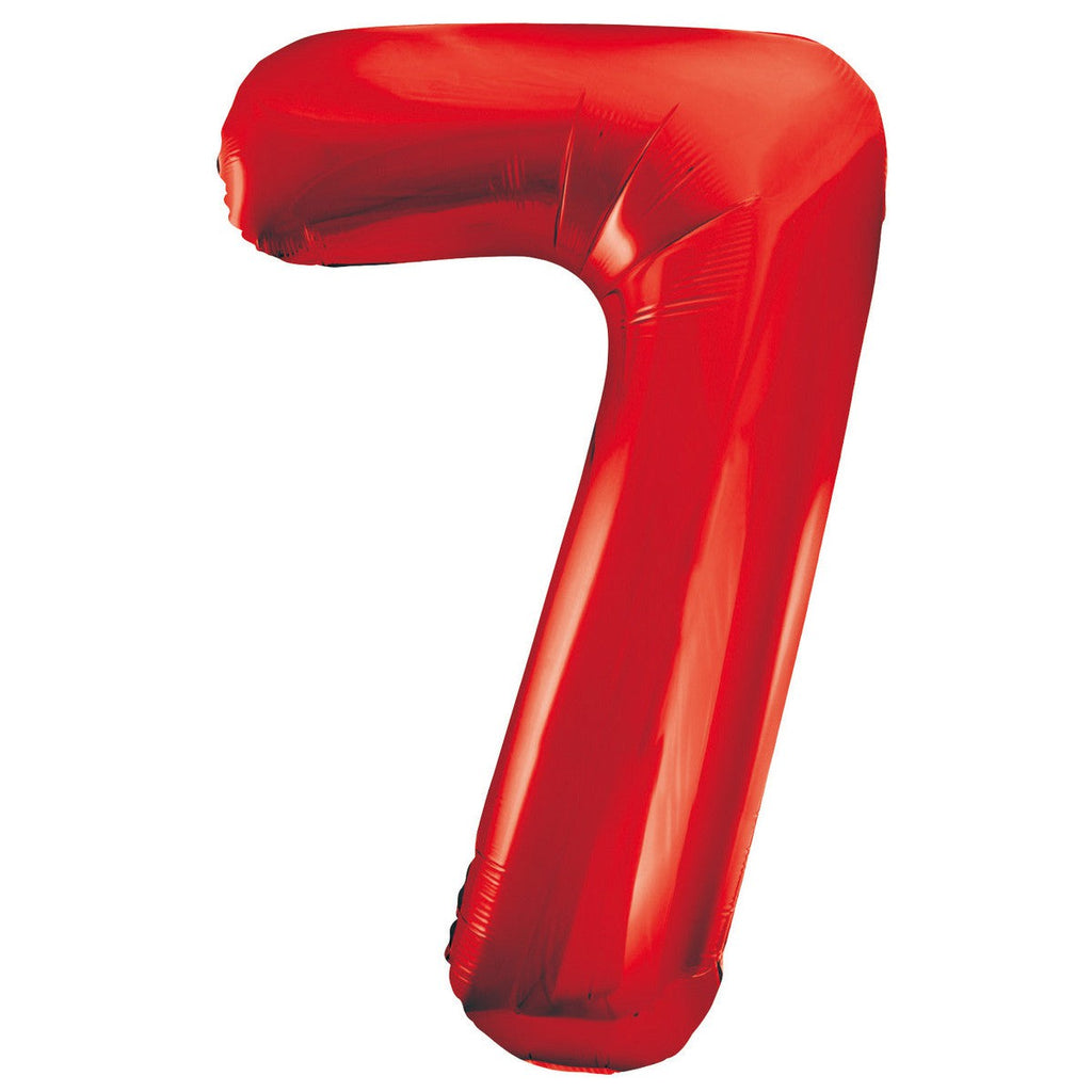 Red "7" Numeral Foil Balloons 86cm