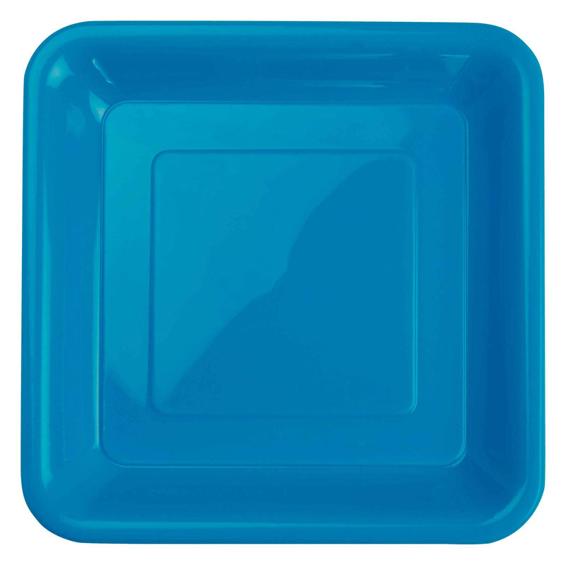 FS Square Snack Plate 7" Elec Blue 20pk