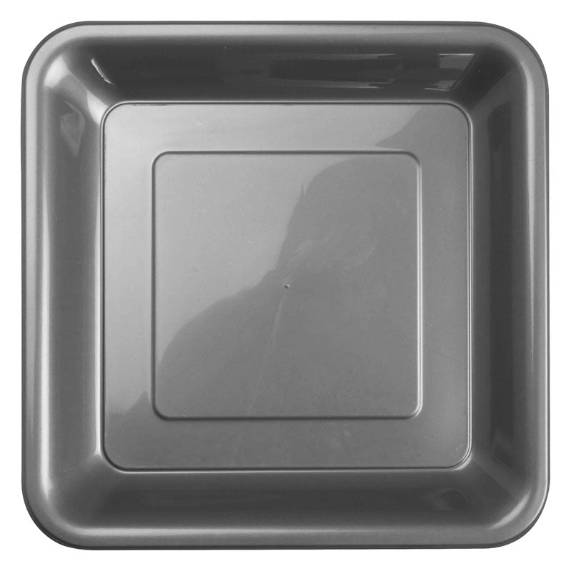 FS Square Snack Plate 7" Metallic Silver 20pk