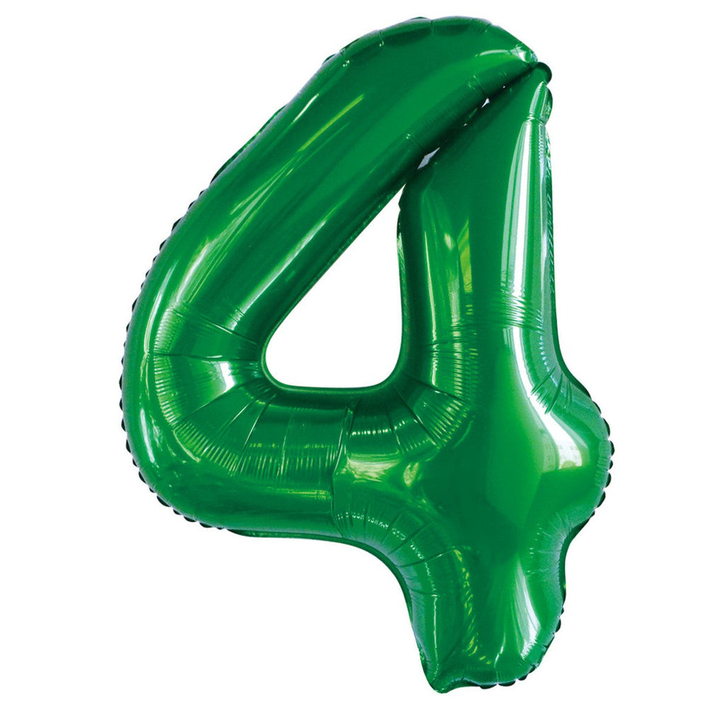 Emerald Green "4" Numeral Foil Balloons 86cm