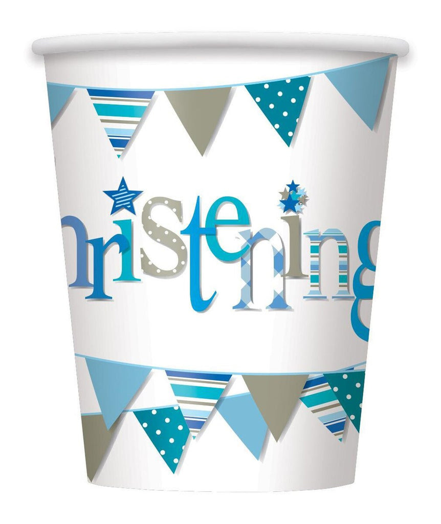 Christening Blue 8 x 270ml (9oz) Paper Cups