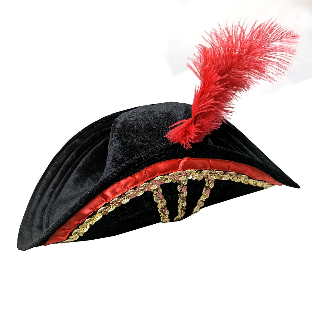 PIRATE HAT W/ GOLD SEQUIN DECOR